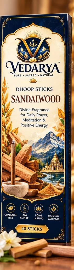 VEDARYA Sandalwood Dhoop Sticks front packaging